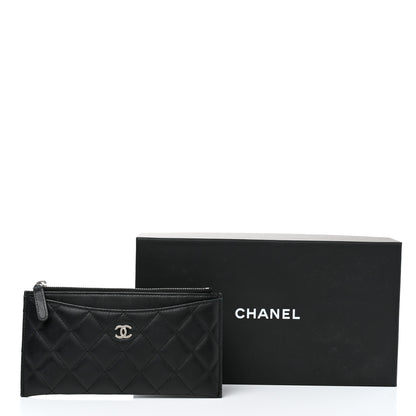 Chanel Lambskin Quilted Classic Zip Pouch Black 12 of 12