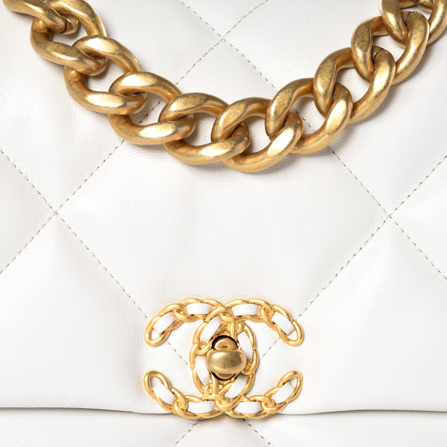 Chanel Lambskin Quilted Large 19 Flap Light White 12 of 12