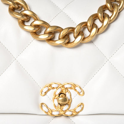 Chanel Lambskin Quilted Large 19 Flap Light White 12 of 12