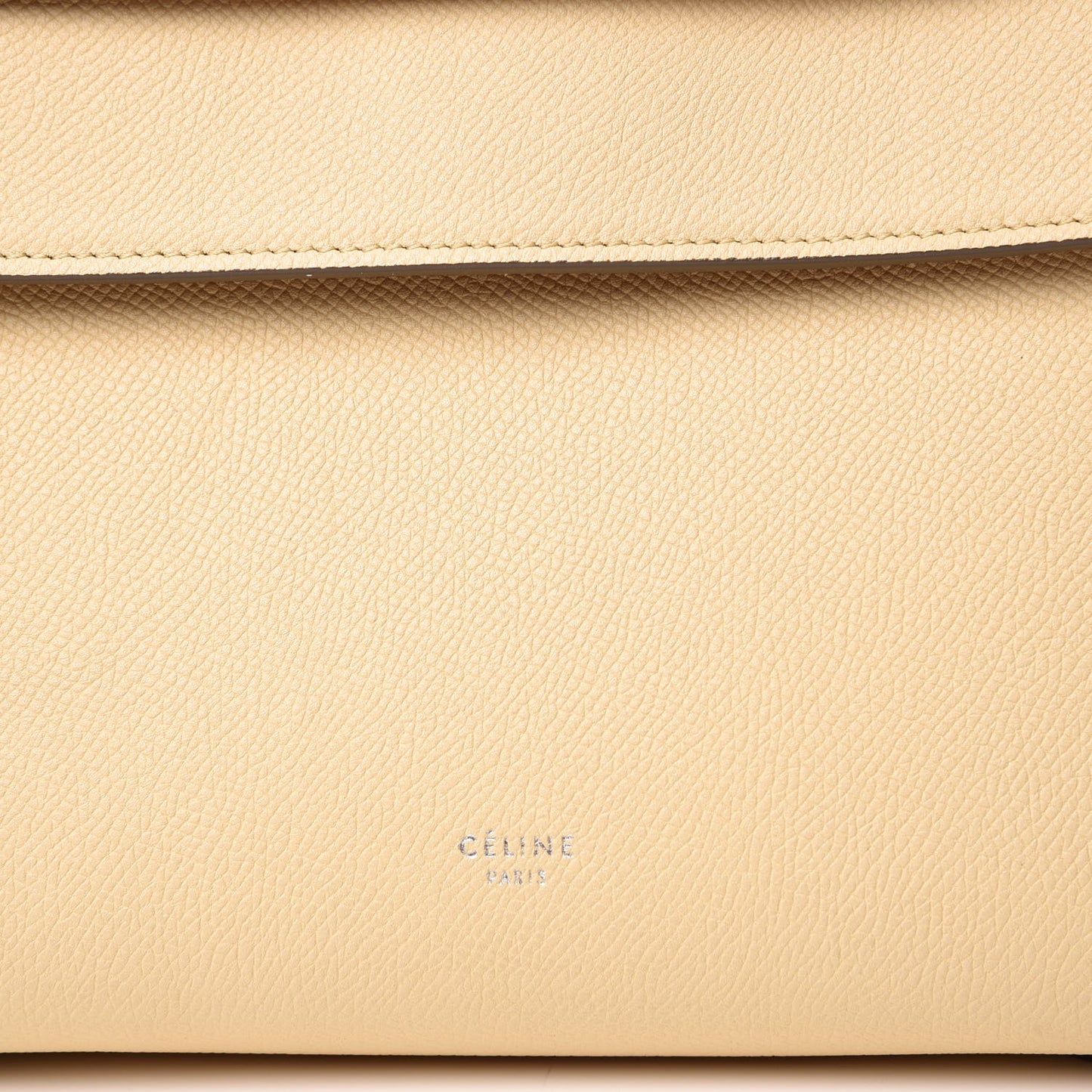 Drummed Calfskin Mini Belt Bag Cream