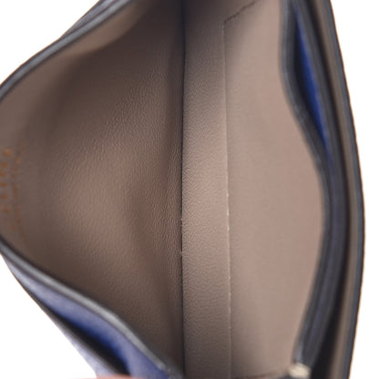 Celine Drummed Calfskin Gusset Card Holder Indigo 5 of 7