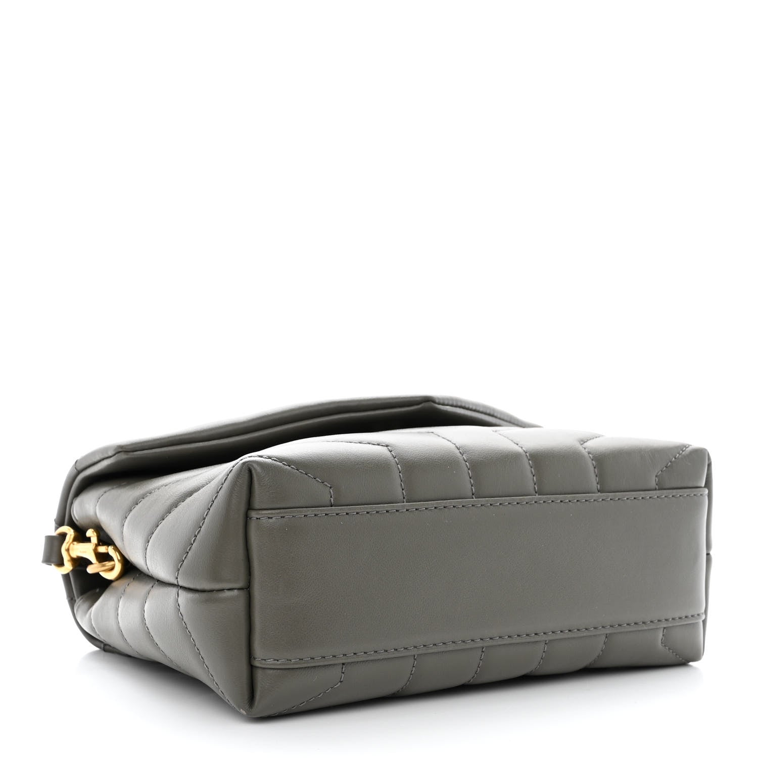 Saint Laurent Calfskin Y Quilted Monogram Toy Loulou Crossbody Bag Grey Kaki 4 of 12