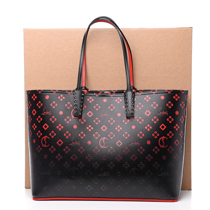 Christian Louboutin Perforated Calfskin Degrade Loubinthesky East West Cabata Tote Black Red 9 of 9