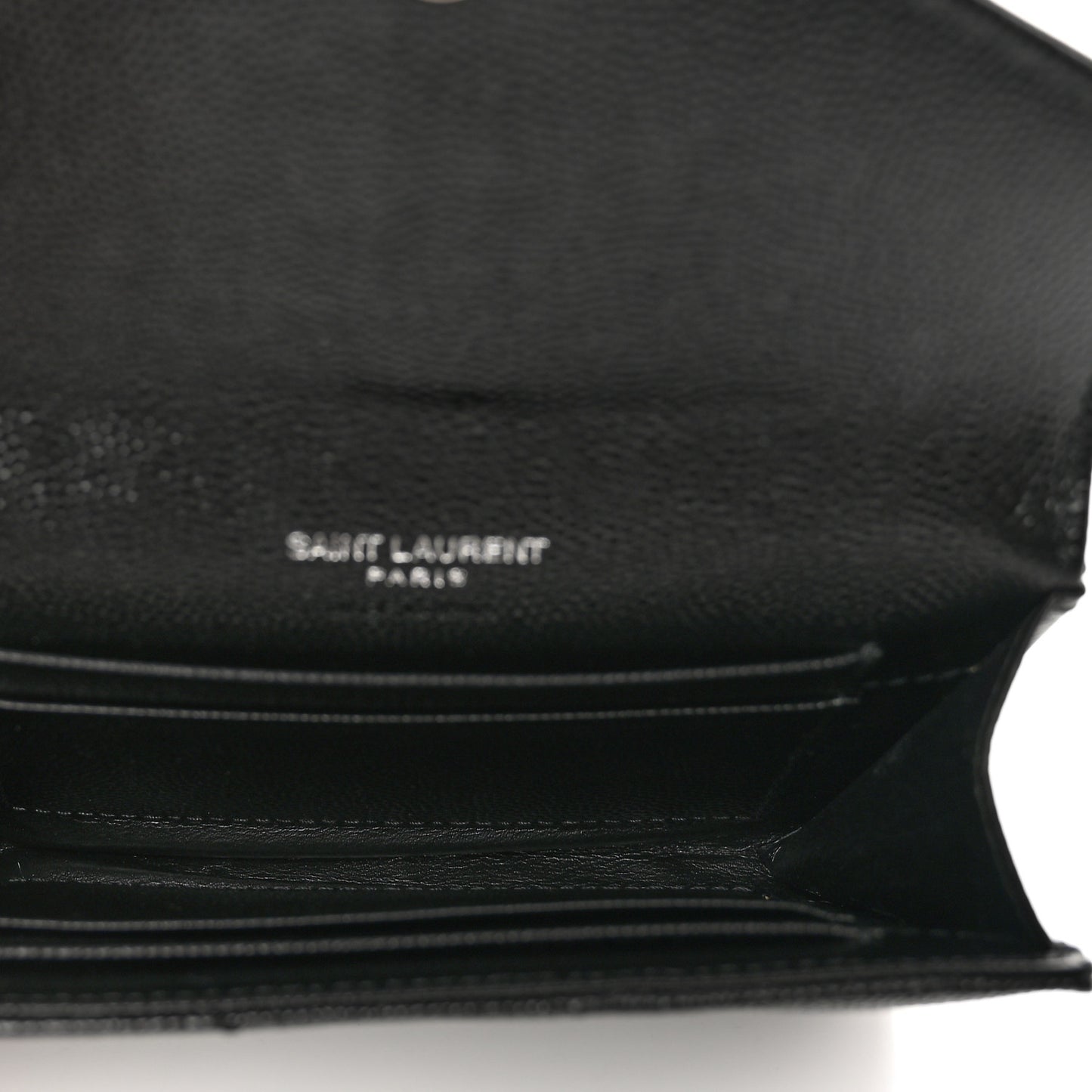 Grain De Poudre Matelasse Chevron Small Monogram Envelope Wallet Black