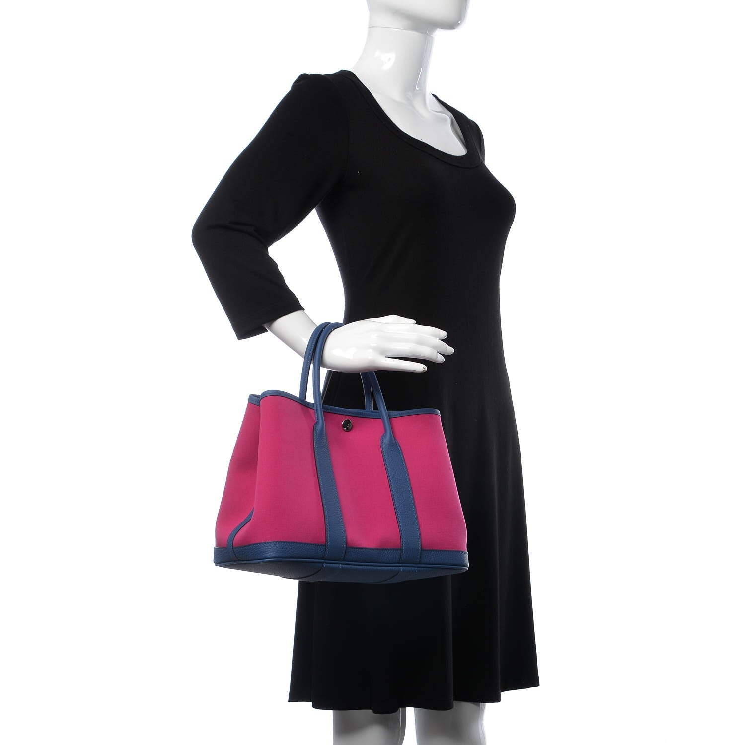 Hermes Toile Officier Negonda Garden Party Tote 30 TPM Magnolia Bleu Agate 2 of 8