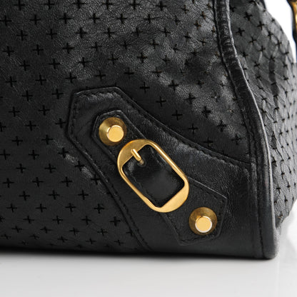 Balenciaga Agneau Laser Cut Cross Classic Gold Hardware City Black 2 of 14