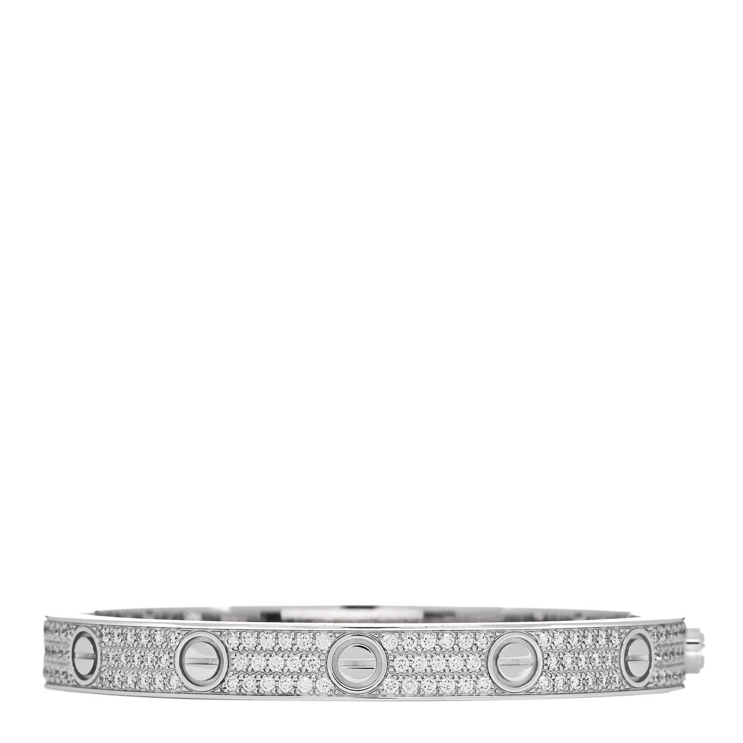 18K White Gold Diamond LOVE Paved Bracelet 16