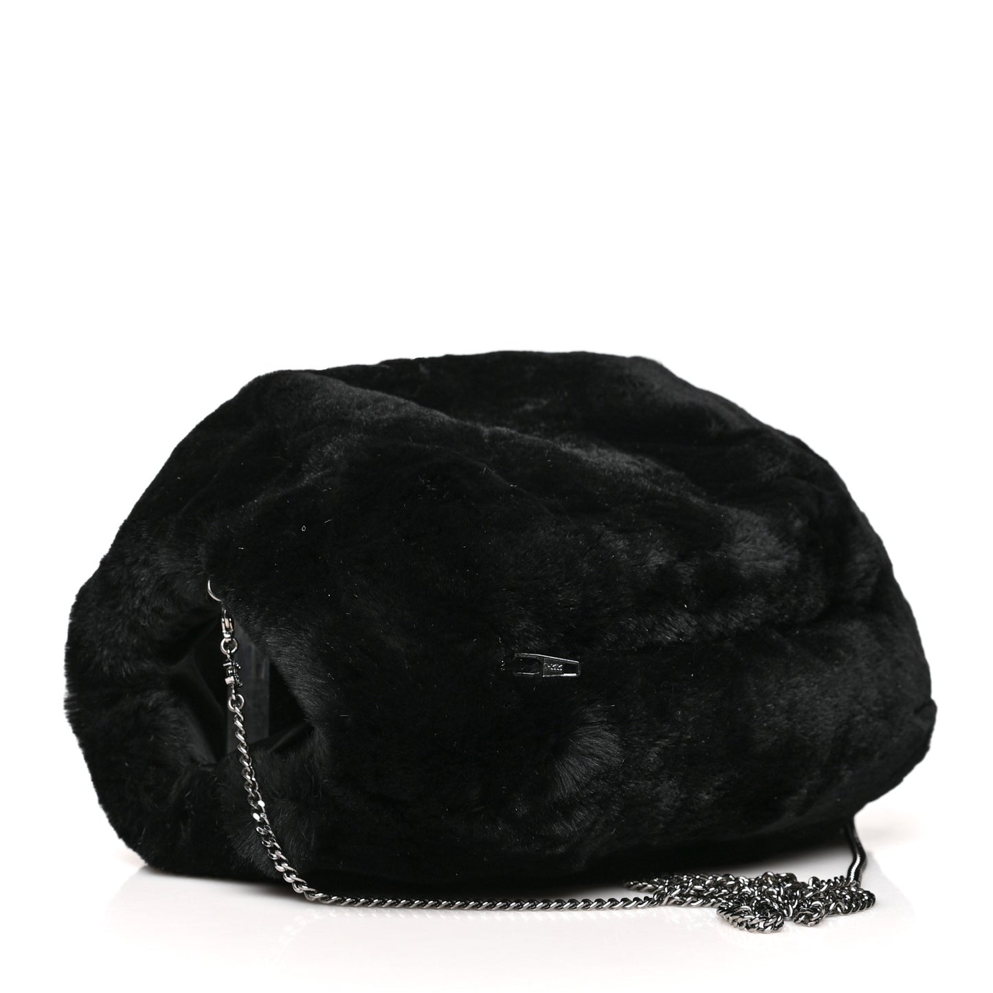 Mink Fur Beaded CC Muff Bag Black