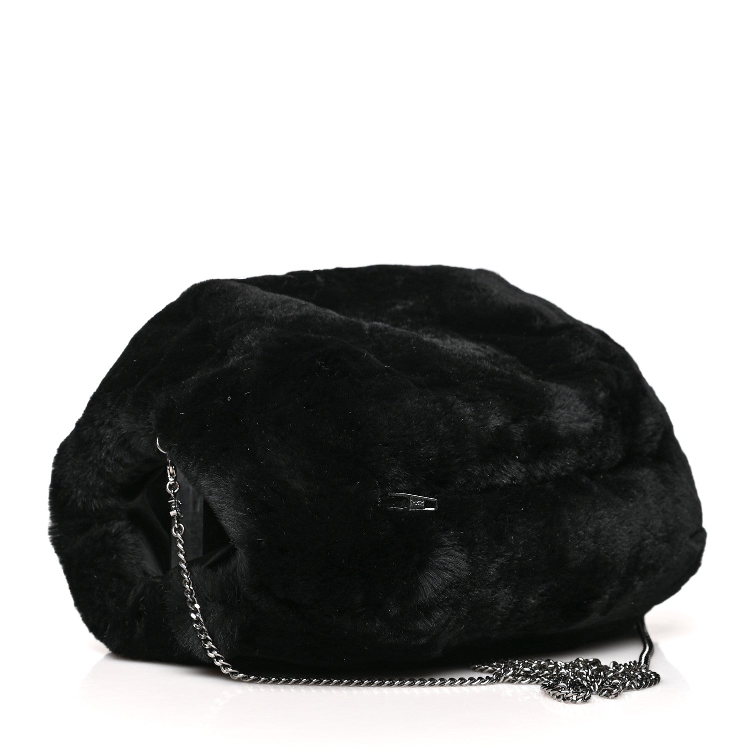 Chanel Mink Fur Beaded CC Muff Bag Black 2 of 9