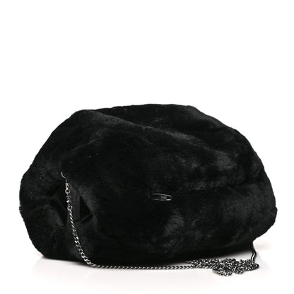 Chanel Mink Fur Beaded CC Muff Bag Black 2 of 9
