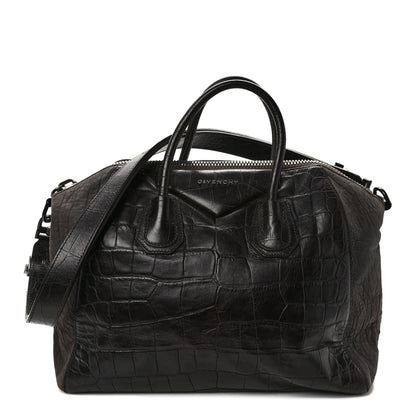 Givenchy Calfskin Crocodile Embossed Medium Soft Antigona Brown 1 of 10