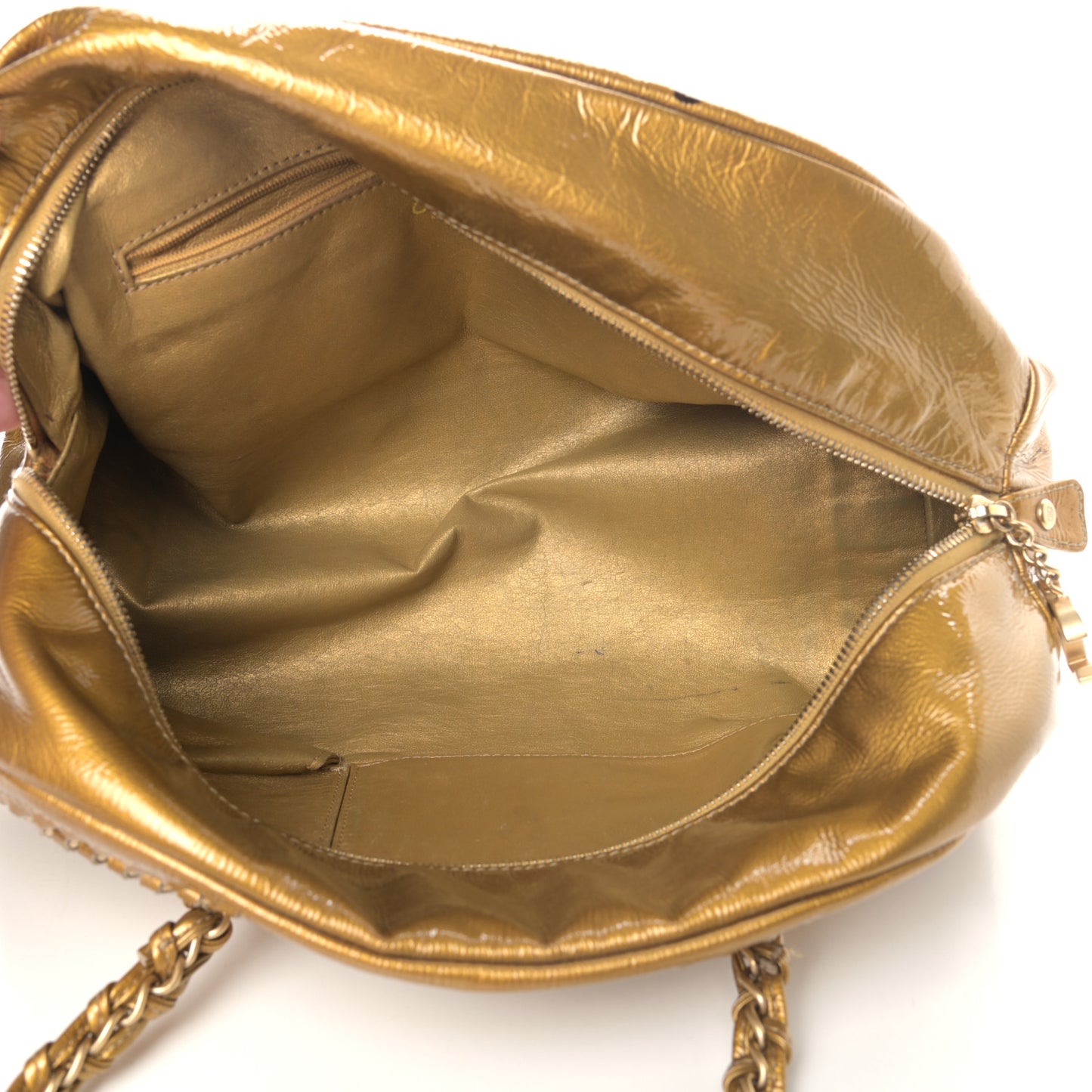 Patent Medium Luxe Ligne Bowler Gold