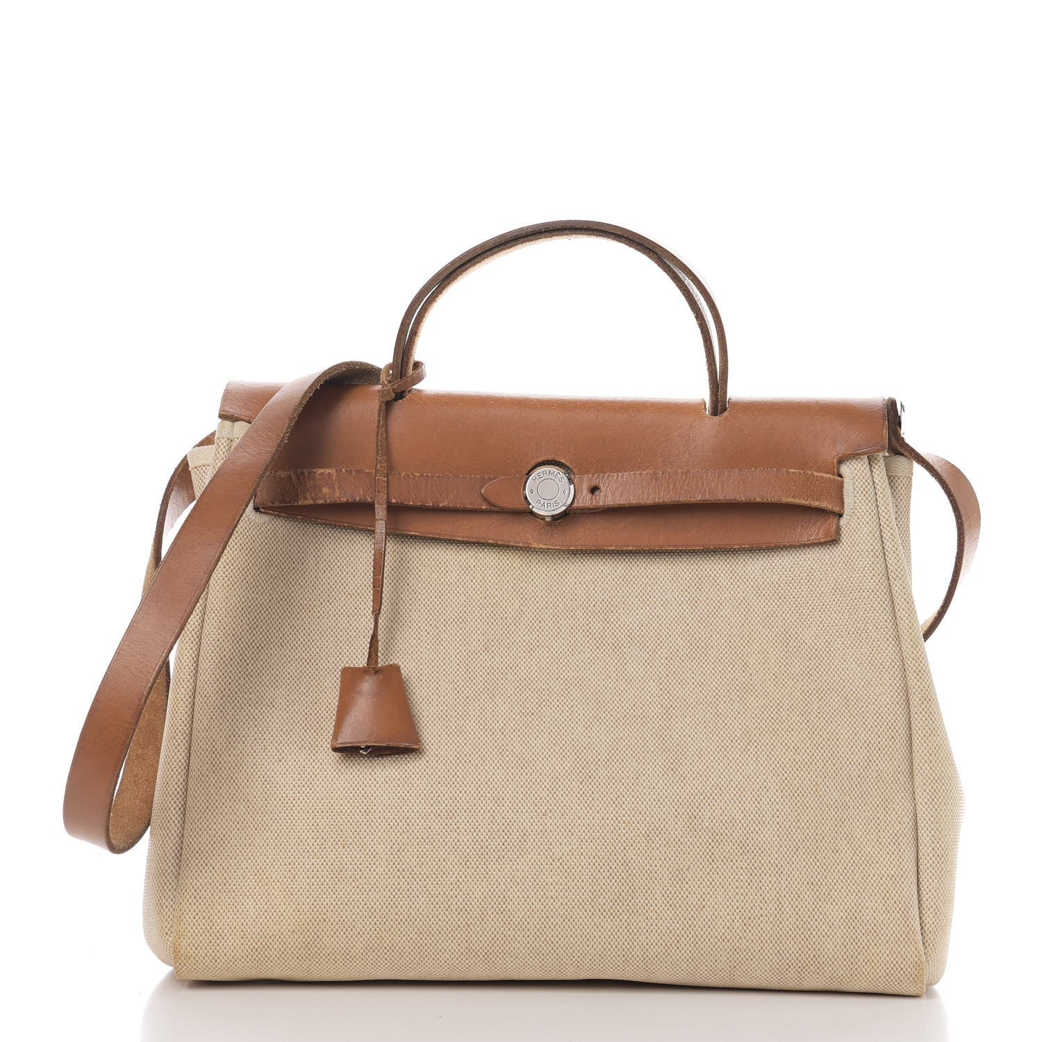 Hermes Toile Vache Calfskin Herbag 30 PM Natural 1 of 21