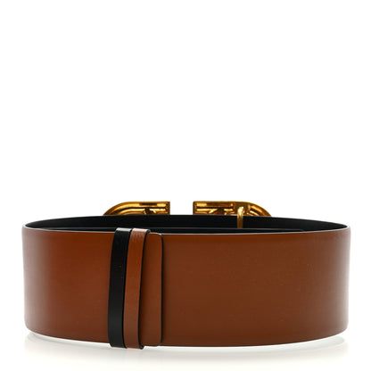 Valentino Garavani Calfskin Mens VLogo 30mm Belt 90 36 Saddle Brown 2 of 4