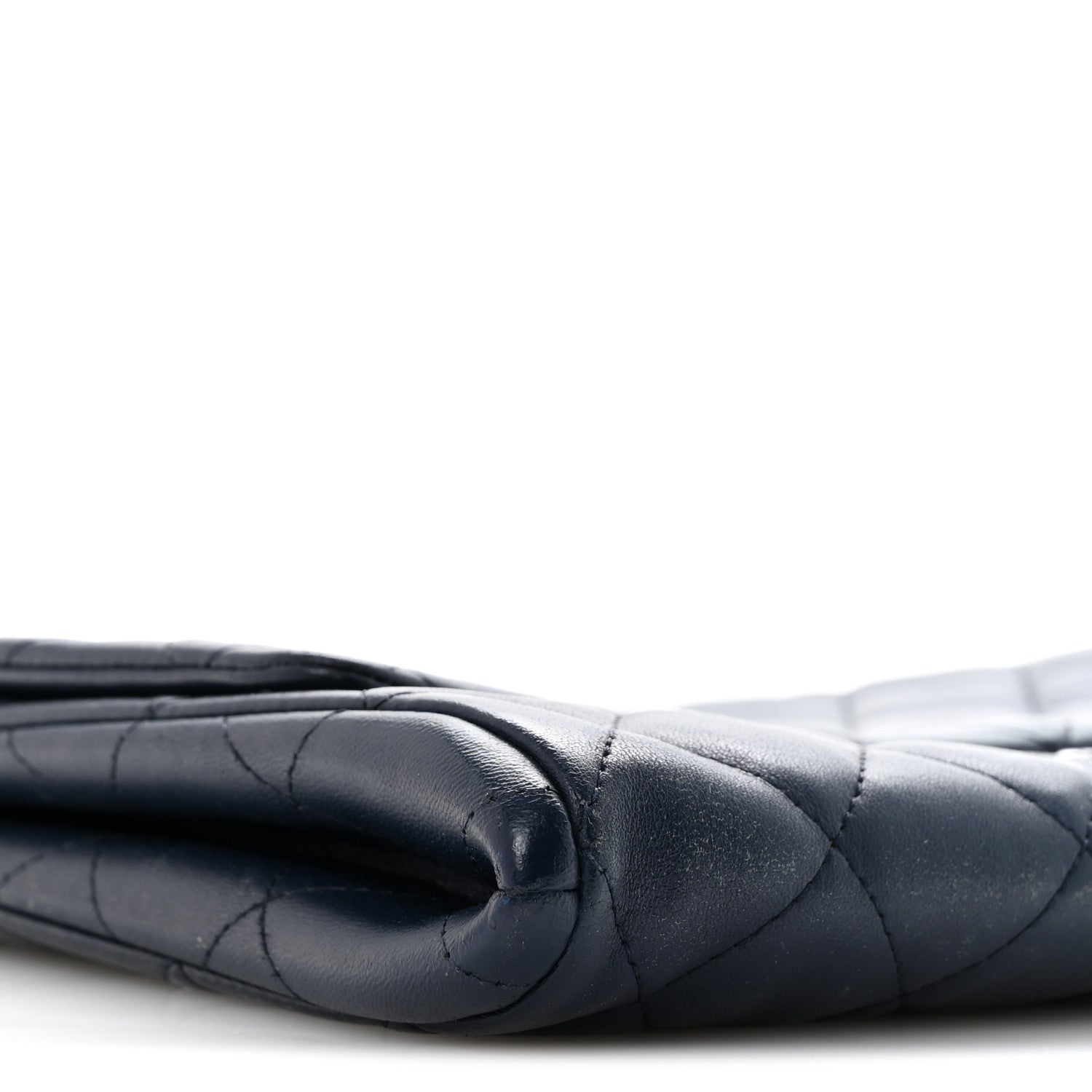 Chanel Lambskin Quilted Clutch with Chain Flap Navy 9 of 12