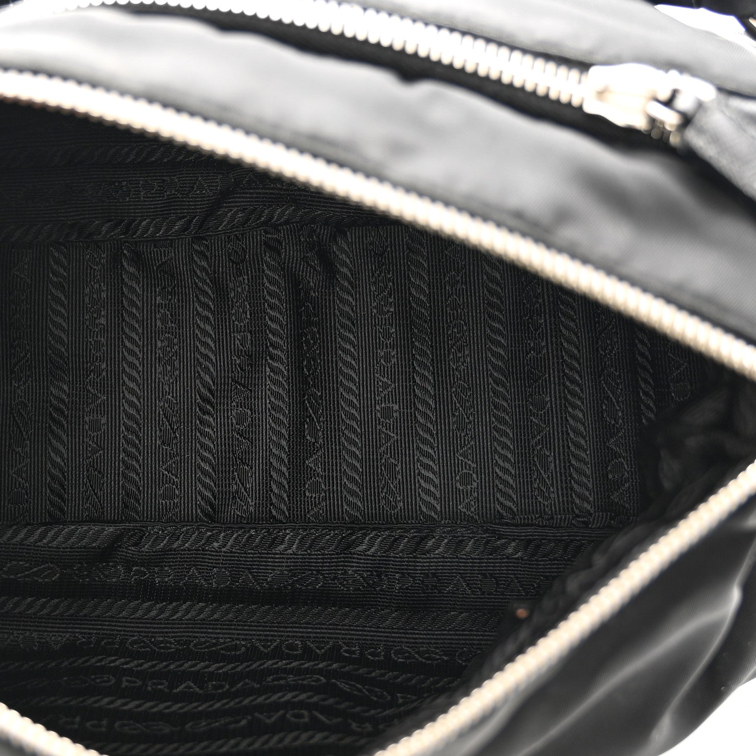 Prada Tessuto Nylon Saffiano Shoulder Bag Black 6 of 10