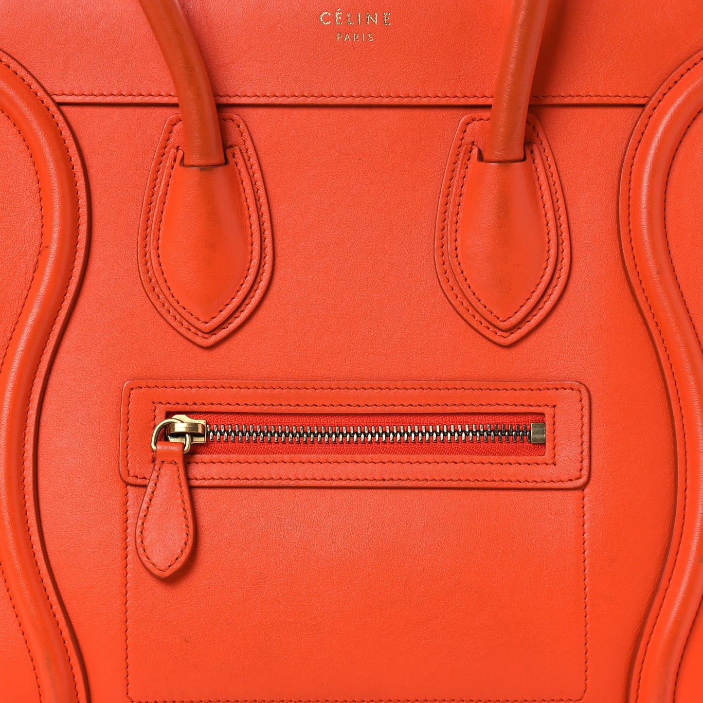 Smooth Calfskin Mini Luggage  Bright Orange