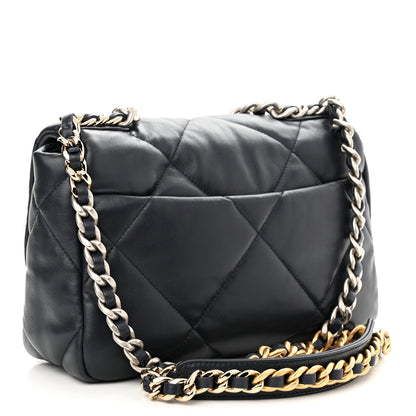 Chanel Goatskin Quilted Medium Chanel 19 Flap Navy Blue 3 of 10