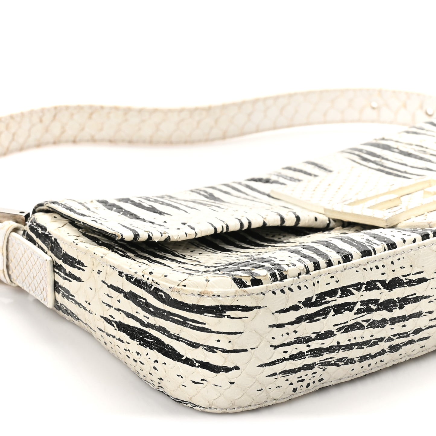 Snakeskin Baguette Black White