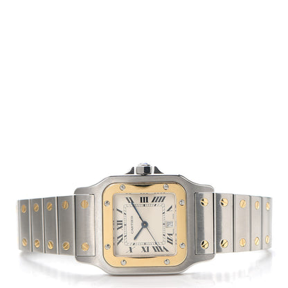 Cartier Stainless Steel 18K Yellow Gold 29mm Santos De Galbee Quartz Watch 2 of 5