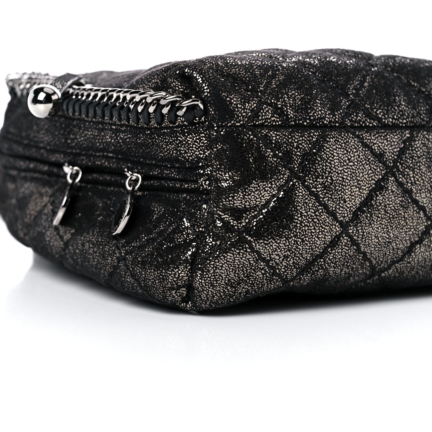 Metallic Shaggy Deer Quilted Mini Falabella Backpack