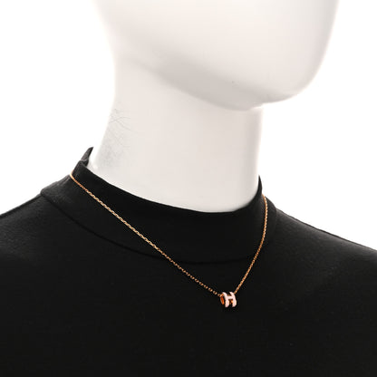 Hermes Lacquered Rose Gold Mini Pop H Pendant Necklace Rose Dragee 2 of 7
