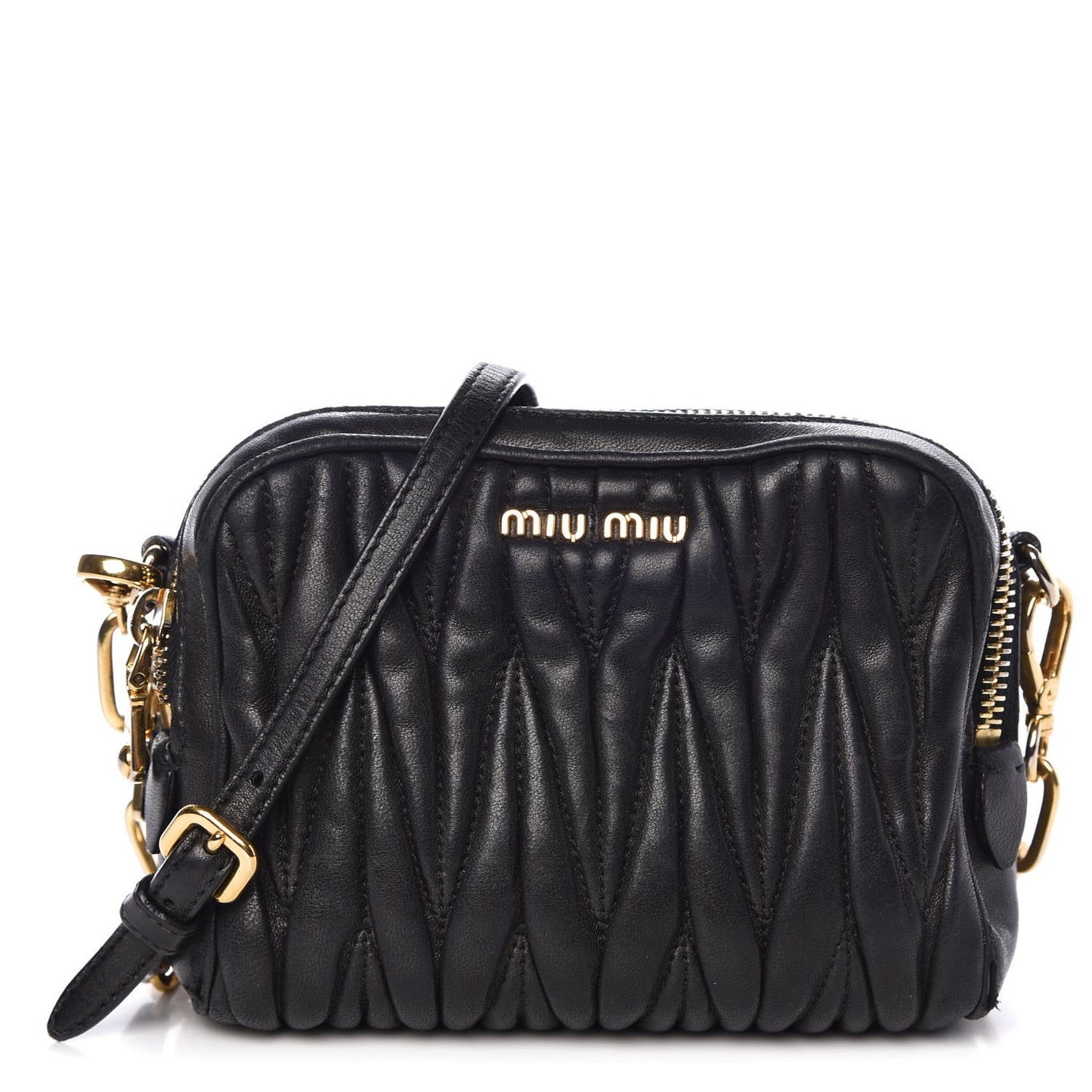 Nappa Matelasse Chain Crossbody Black
