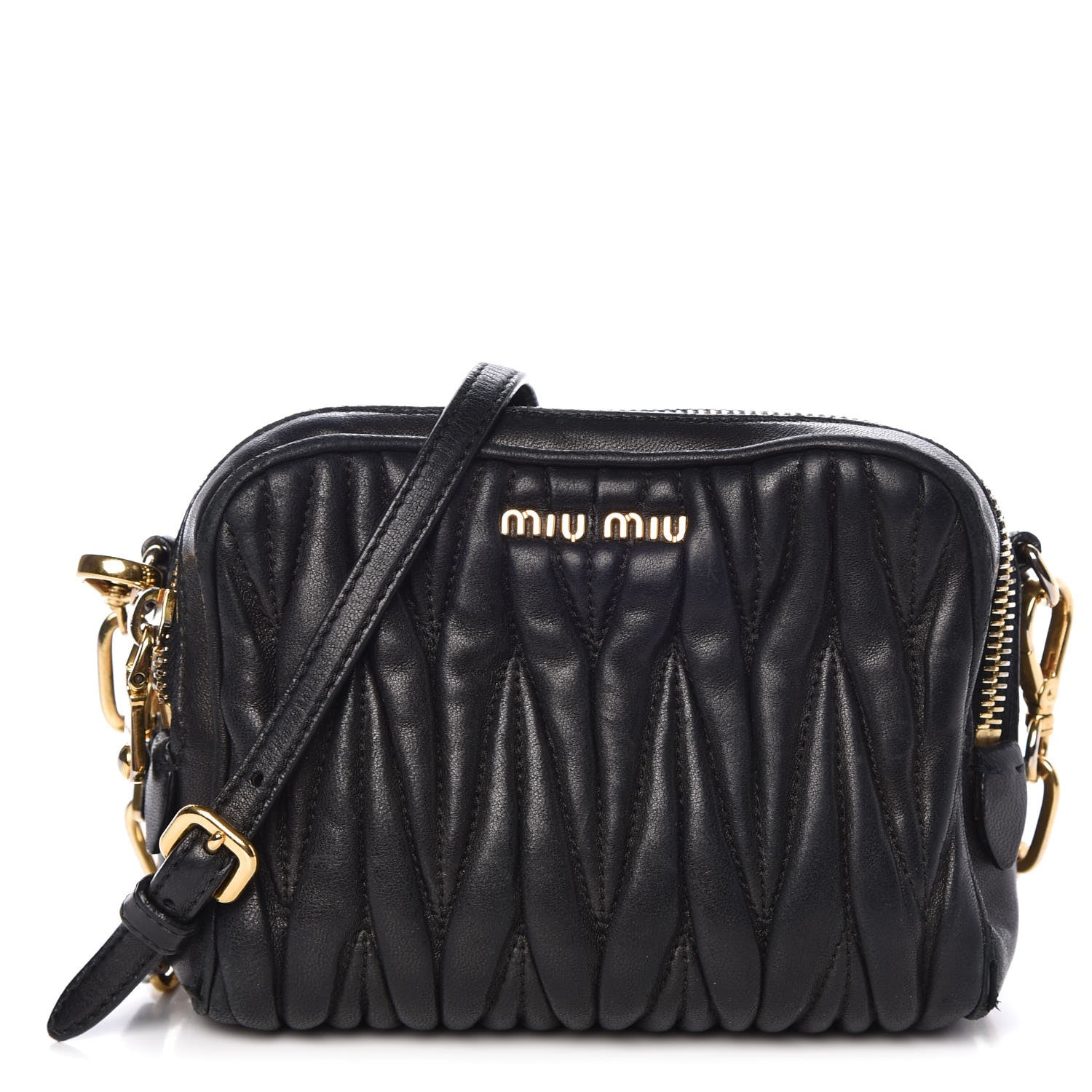 Miu Miu Nappa Matelasse Chain Crossbody Black 1 of 16