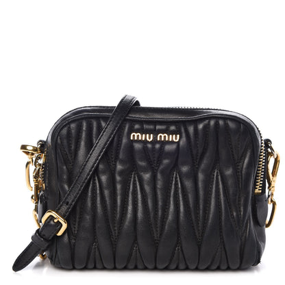 Miu Miu Nappa Matelasse Chain Crossbody Black 1 of 16