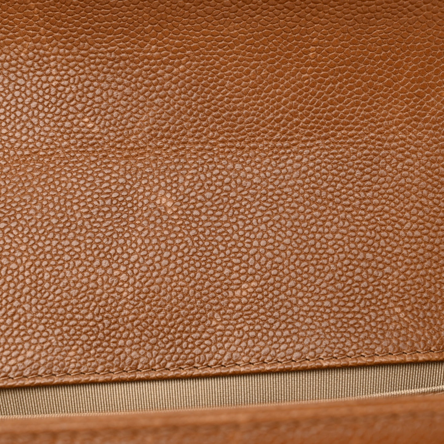 Caviar Quilted Medium Boy Flap Light Brown