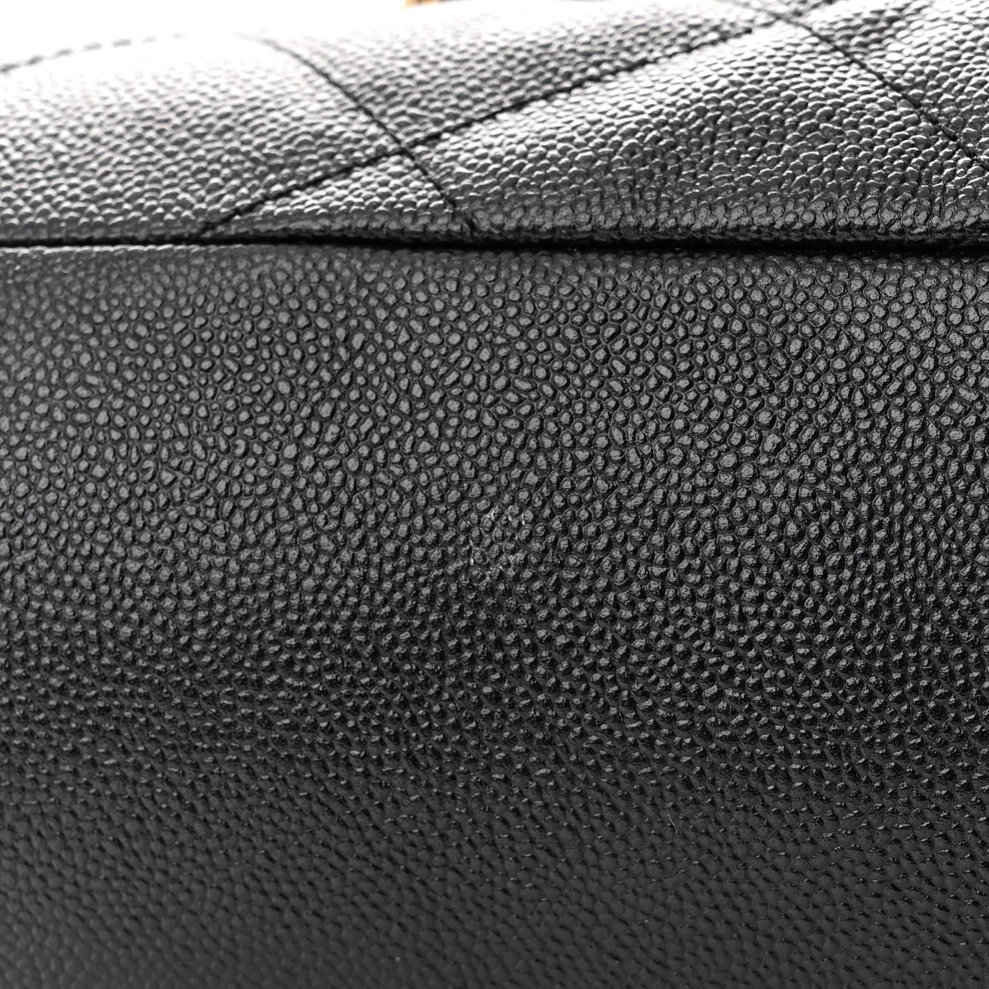 Caviar Quilted Small Shopping Tote Black