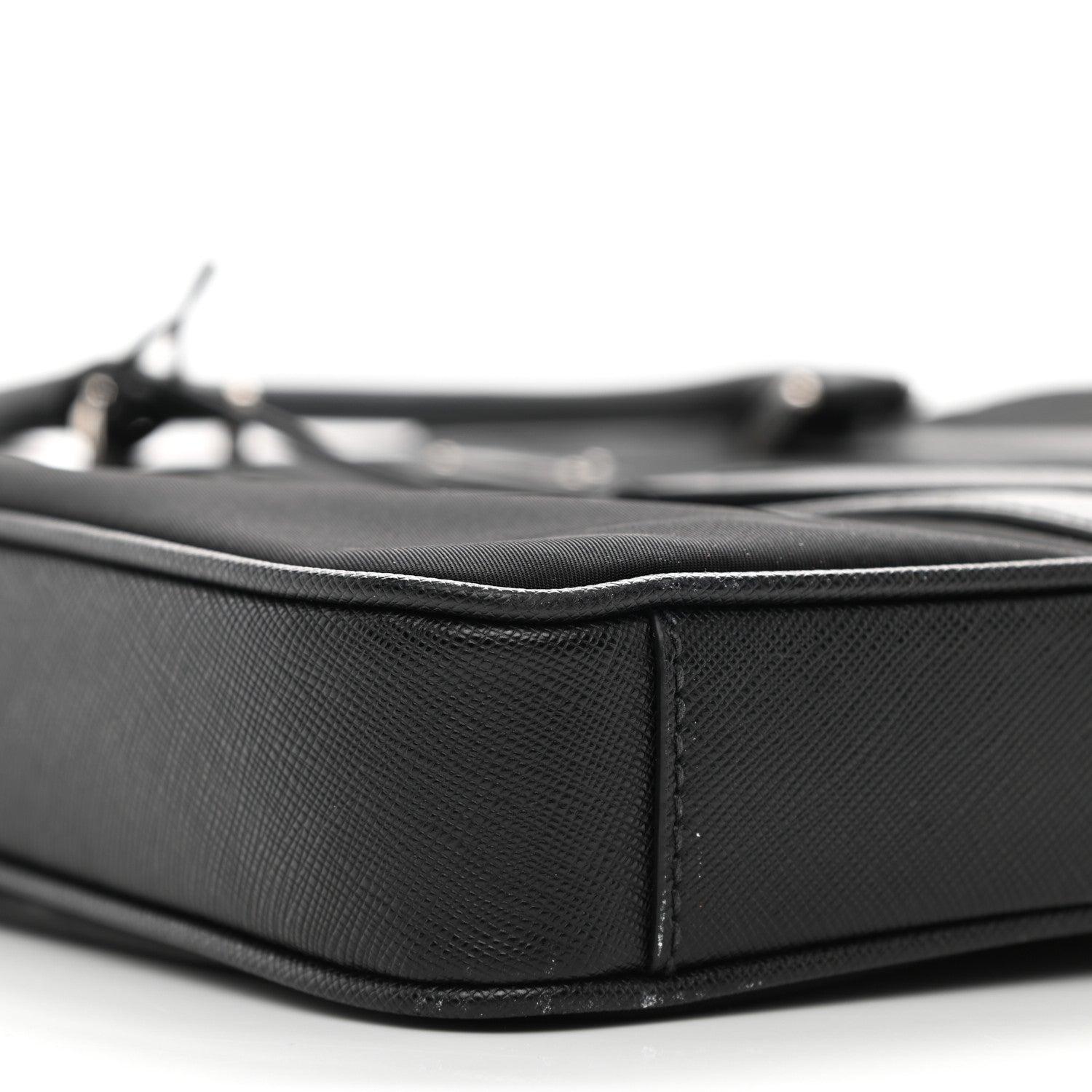 Prada Tessuto Nylon Saffiano Metal Triangle Logo Work Bag Black 10 of 11