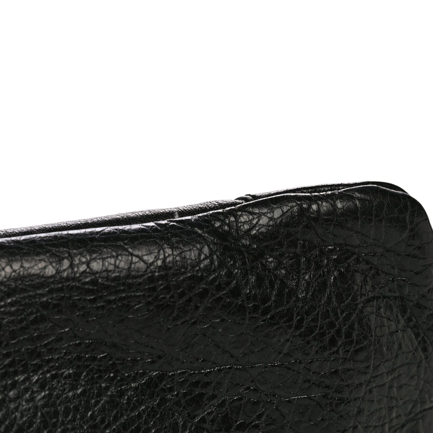 Agneau Giant 12 Gold Hardware Envelope Strap Clutch Black