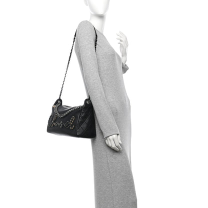 Chanel Calfskin Chain 20s Signature Hobo Black 2 of 10
