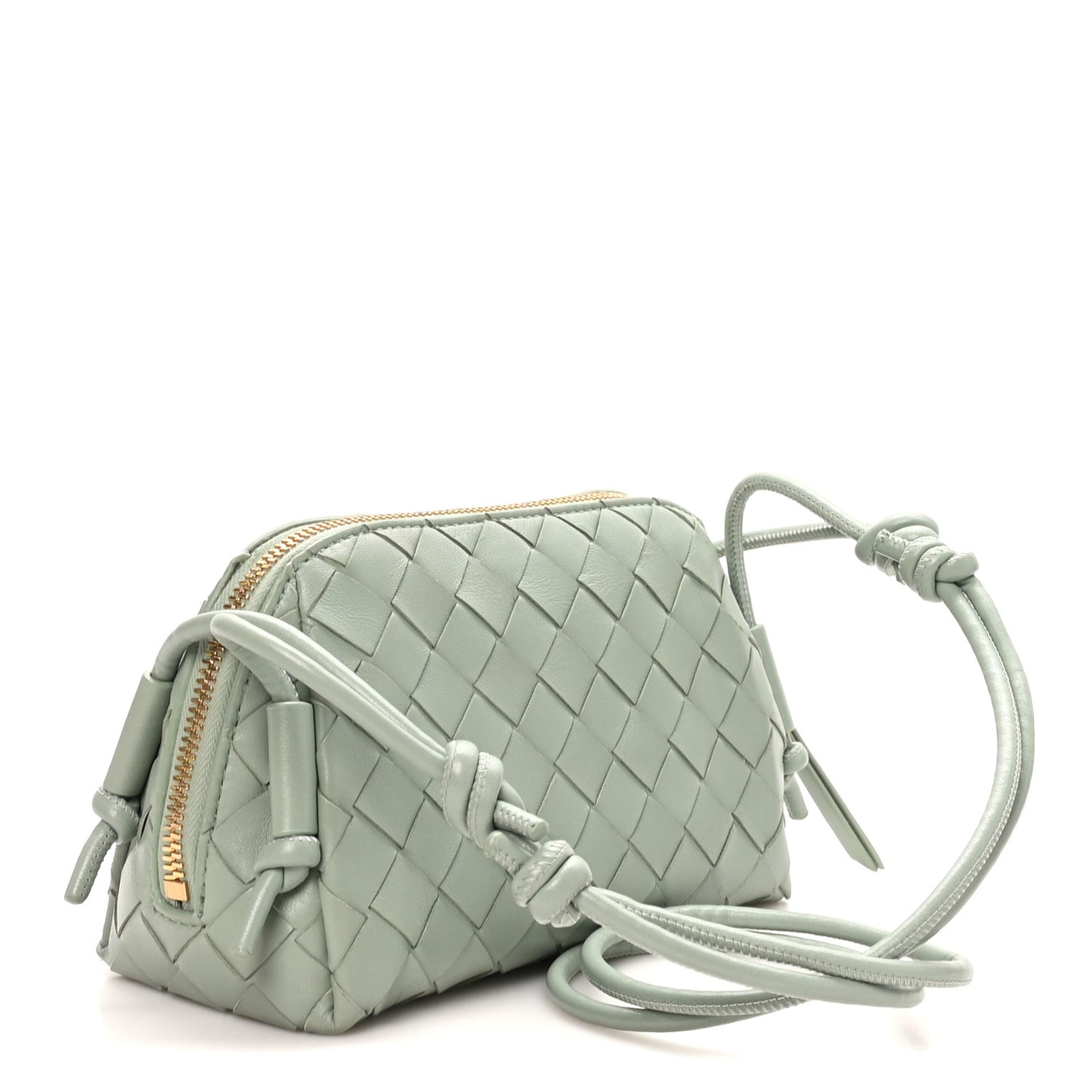 Nappa Intrecciato Mini Loop Camera Bag Aloe