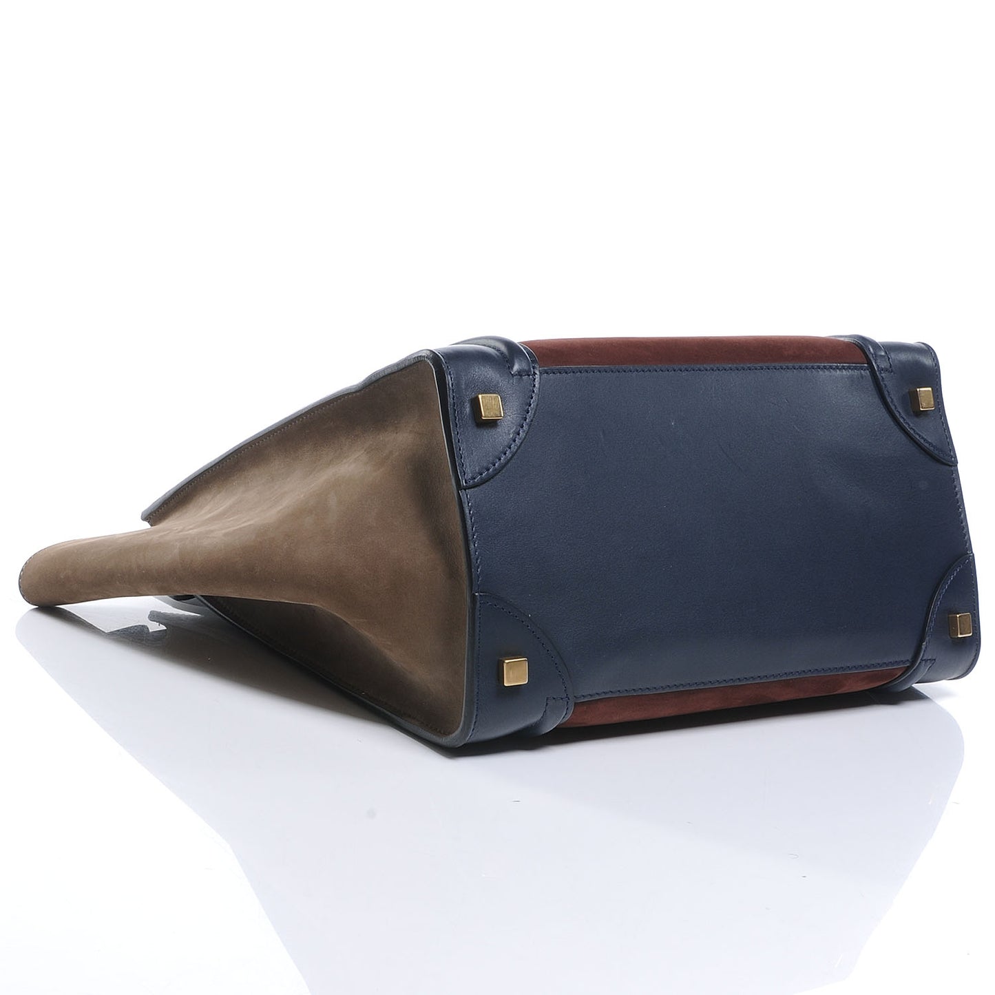 Smooth Calfskin and Nubuck Mini Tri-Color Luggage Marron