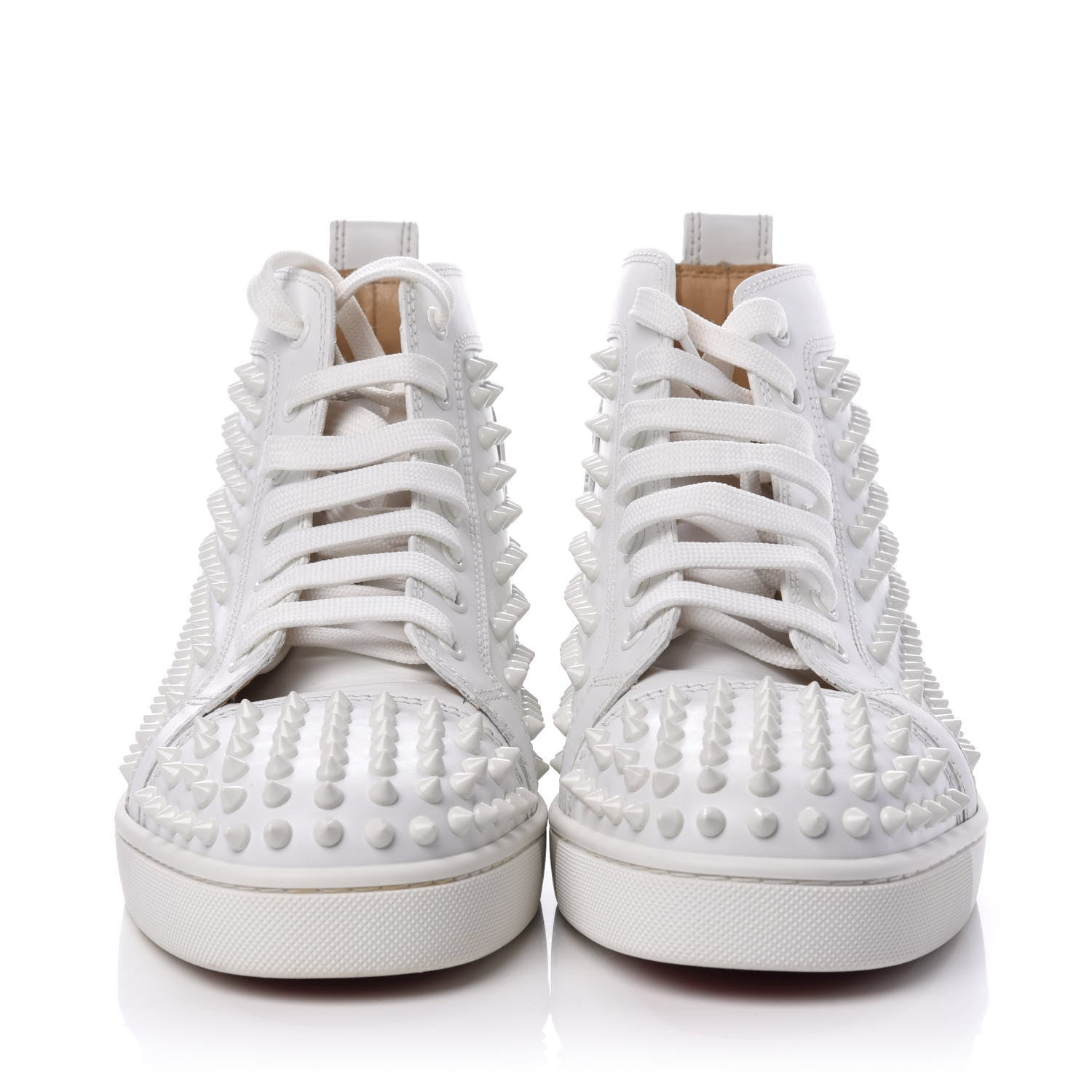 Christian Louboutin Calfskin Mens Louis Spikes Flat Sneakers 42.5 White 2 of 9