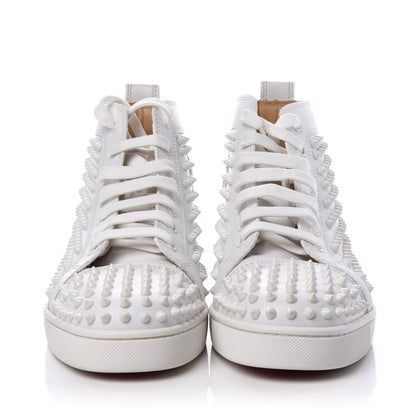 Christian Louboutin Calfskin Mens Louis Spikes Flat Sneakers 42.5 White 2 of 9