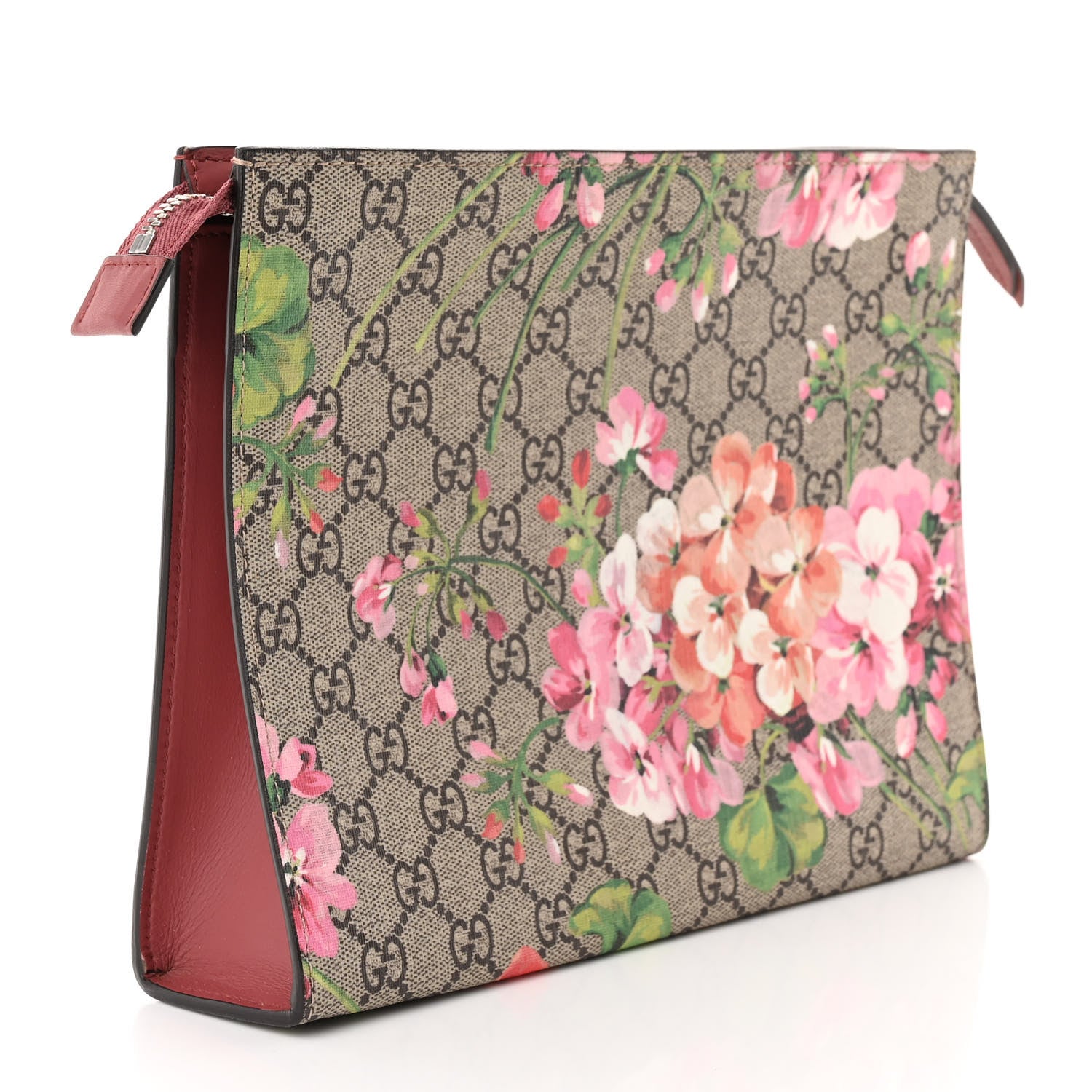 Gucci GG Supreme Monogram Blooms Large Cosmetic Case Beige Multicolor Dry Rose 3 of 10