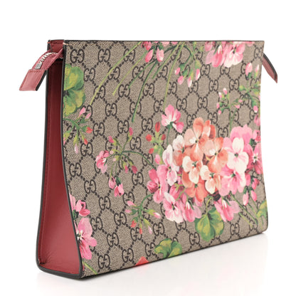 Gucci GG Supreme Monogram Blooms Large Cosmetic Case Beige Multicolor Dry Rose 3 of 10