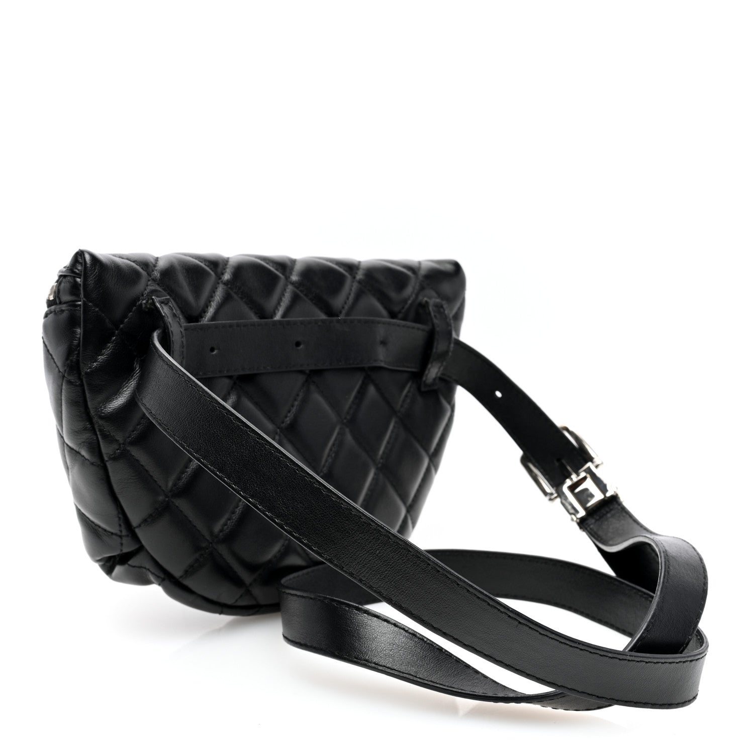 Chanel Calfskin Quilted Waist Belt Bag Black 2 of 10