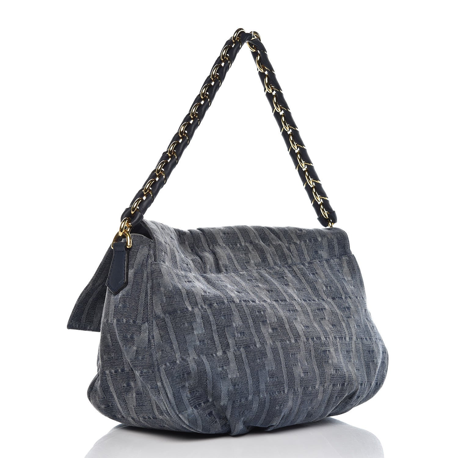 Fendi Denim Zucca Mia Shoulder Flap Blue 3 of 11