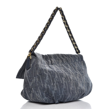 Fendi Denim Zucca Mia Shoulder Flap Blue 3 of 11