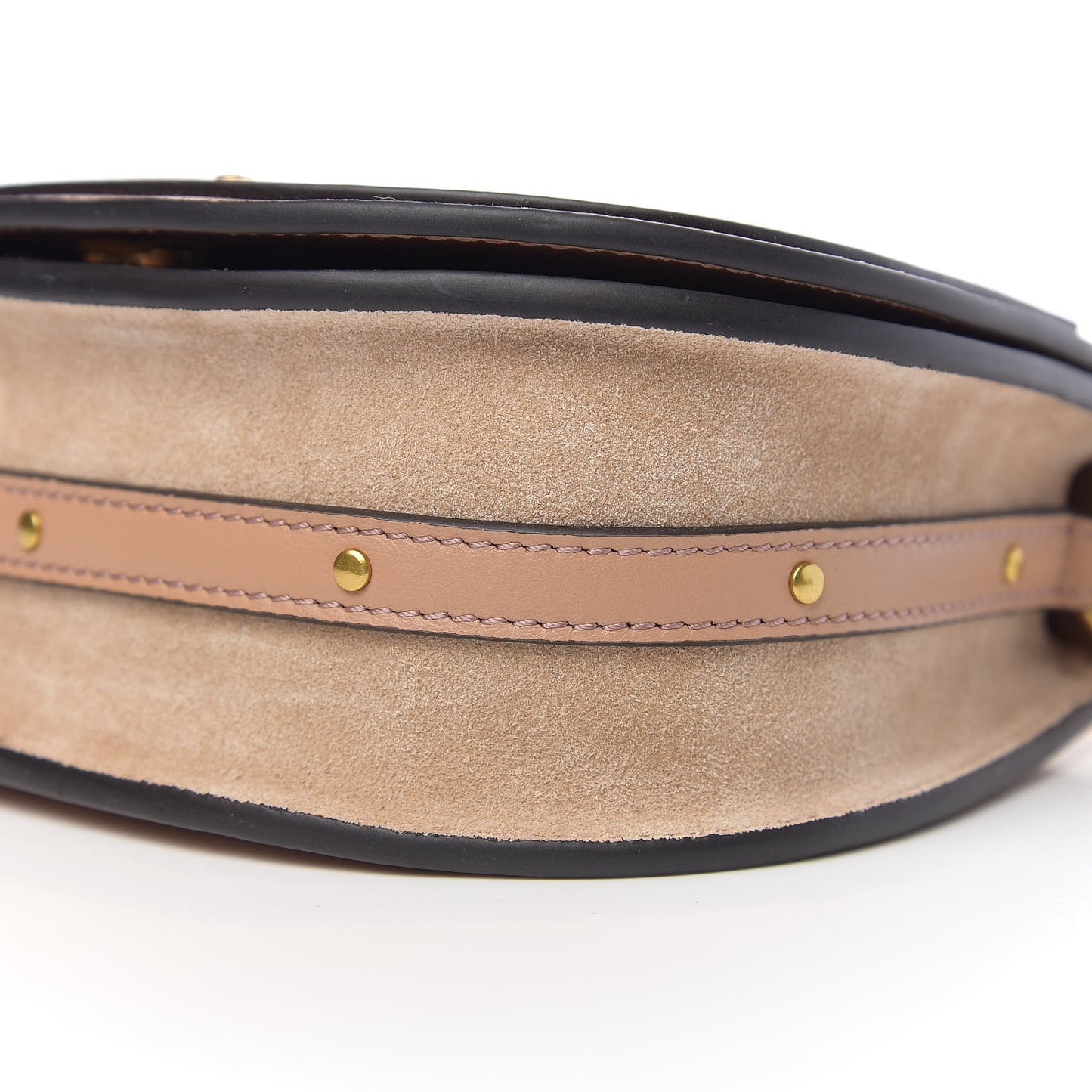 Calfskin Suede Small Nile Bracelet Bag Biscotti Beige