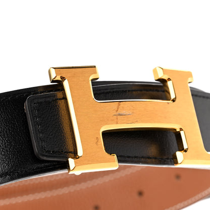 Hermes Box Togo 32mm H Belt 75 Black Gold 6 of 7