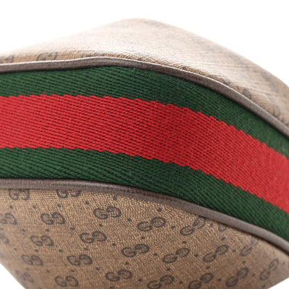 Gucci GG Supreme Monogram Textured Calfskin Web Mini Attache Hobo Beige Ebony New Acero 10 of 11