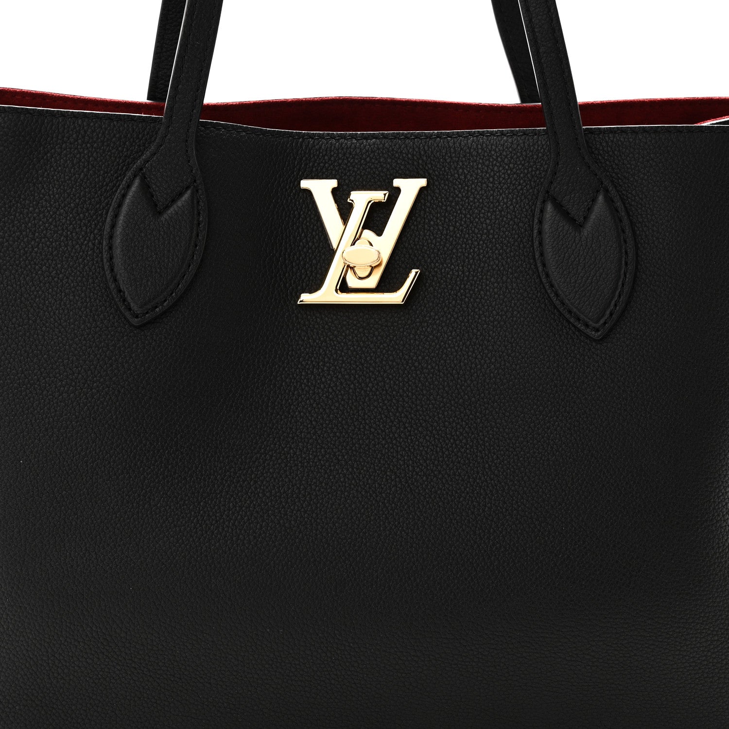Louis Vuitton Grained Calfskin Lockme Shopper Black 7 of 9