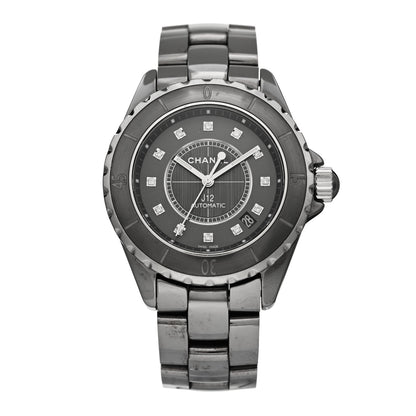 Chanel Titanium Ceramic Diamond 38mm J12 Automatic Watch 1 of 4
