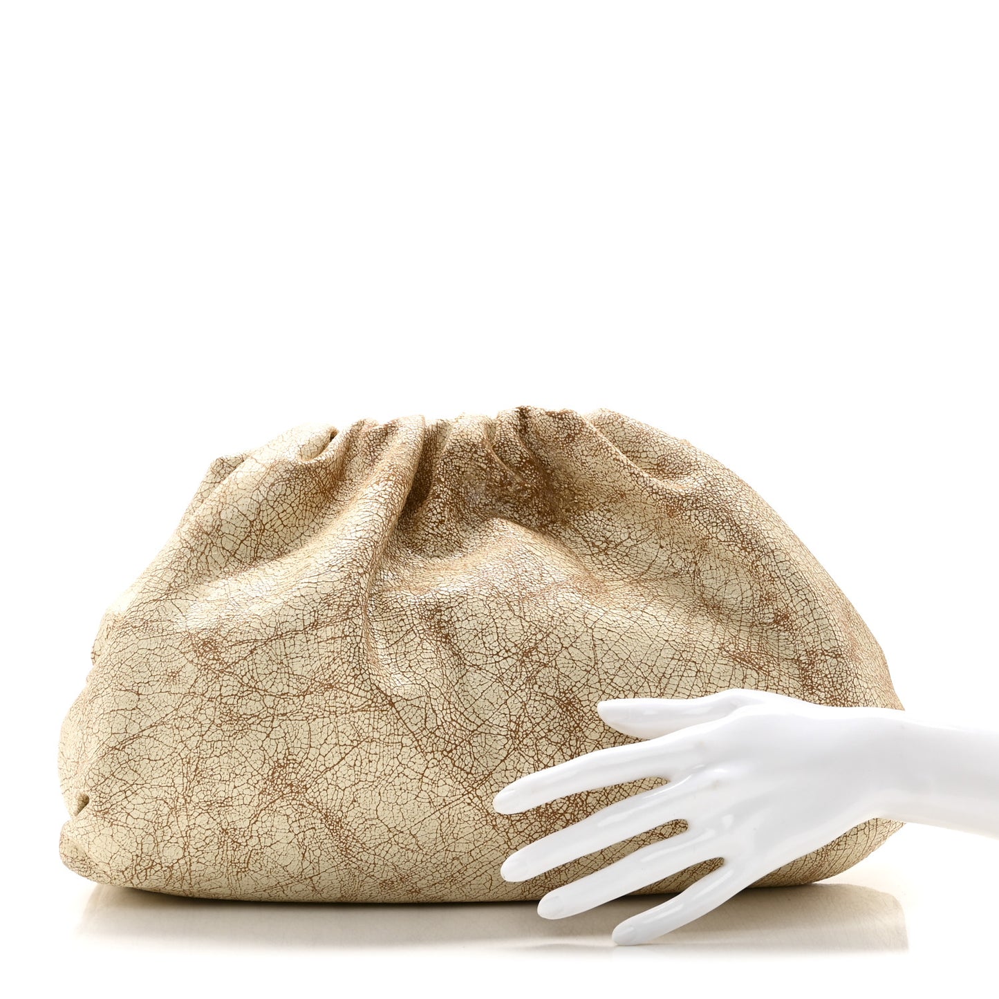Crackled Calfskin The Pouch Oversized Clutch Zabaione