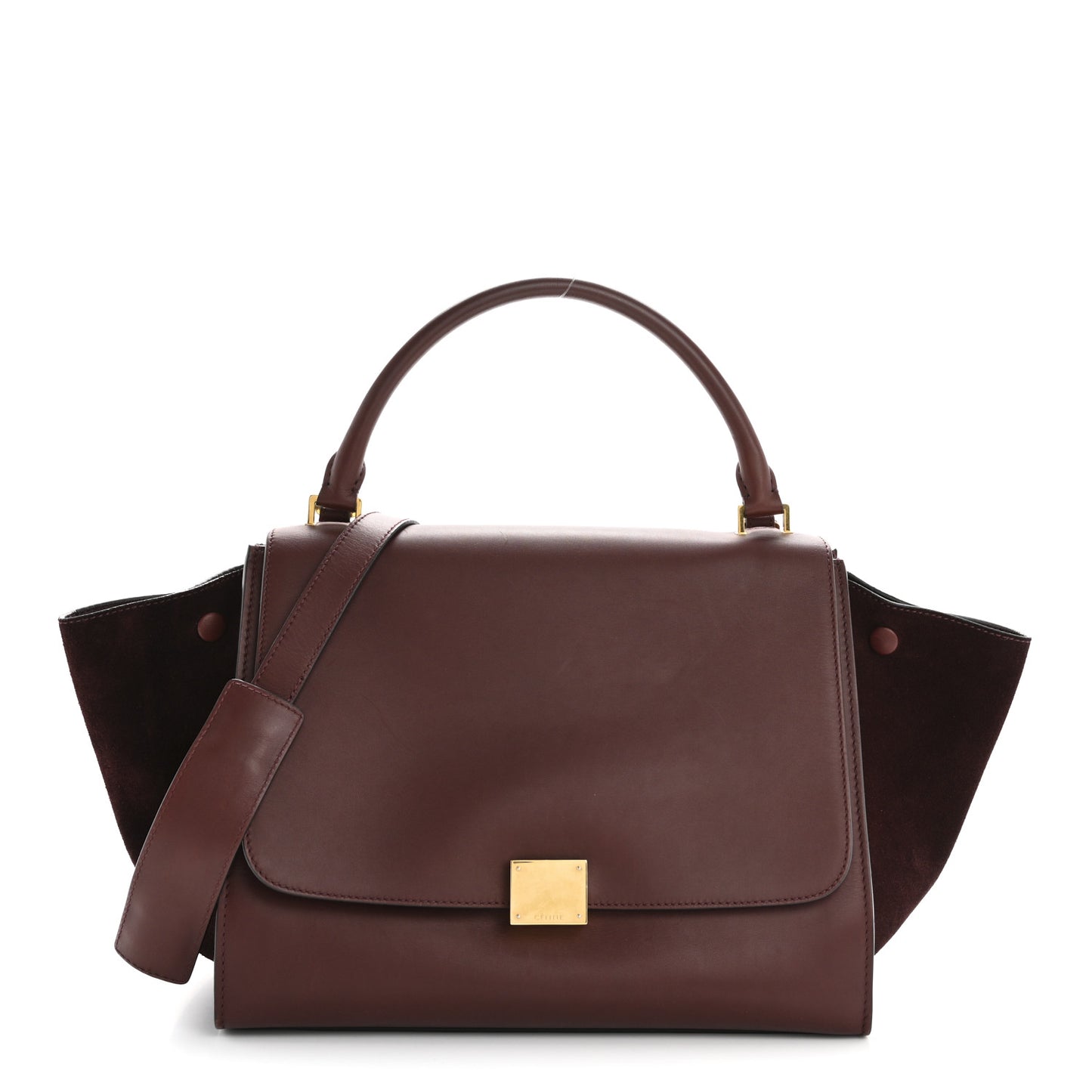Smooth Calfskin Suede Medium Trapeze Burgundy